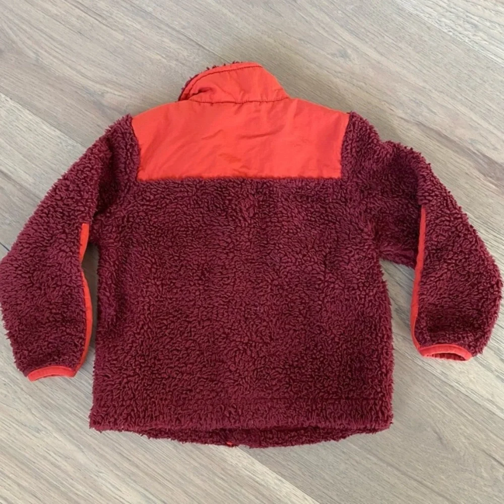 Cat & Jack Red Nylon / Curly Teddy Fleece Jacket